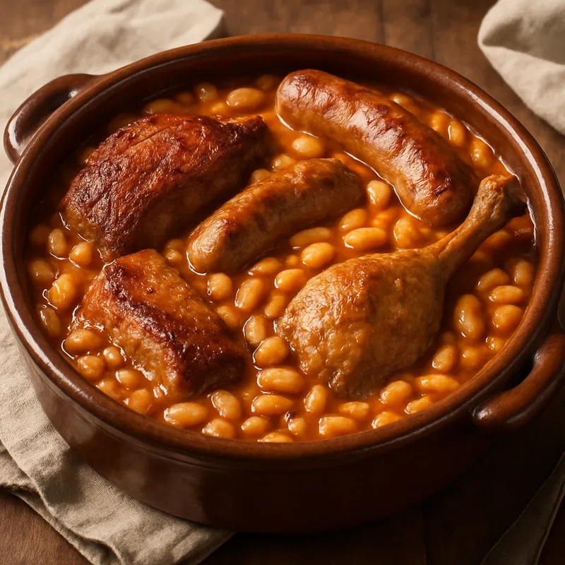 Cassoulet (Bohnen- und Fleischauflauf)