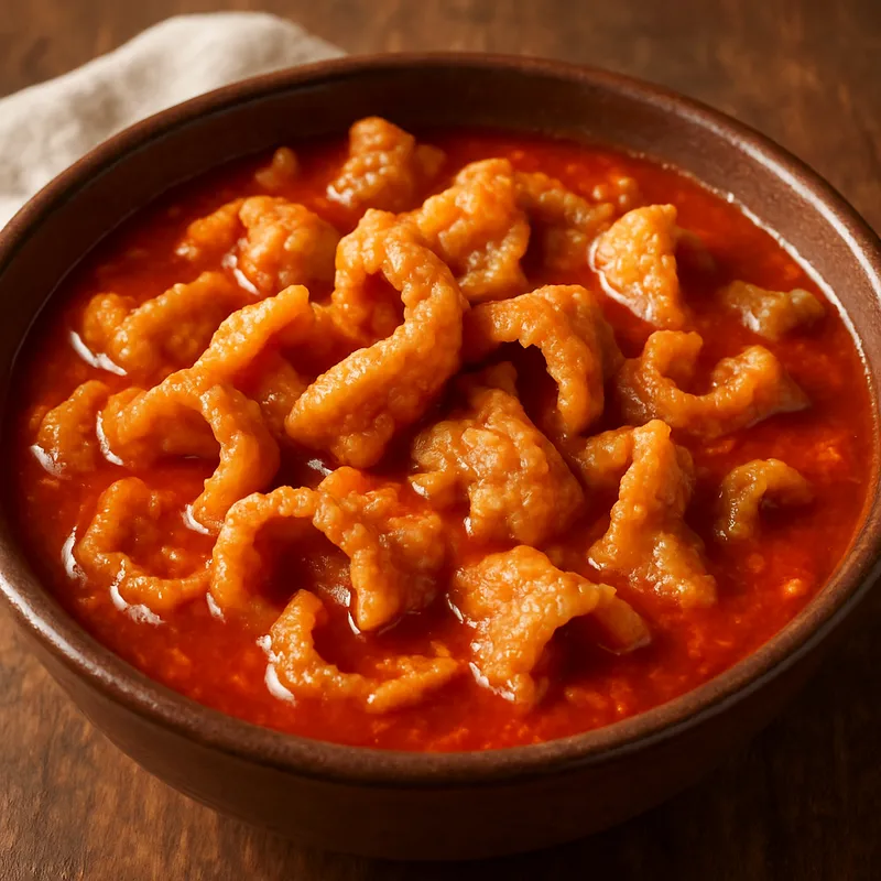 Chicharron in roter Sauce