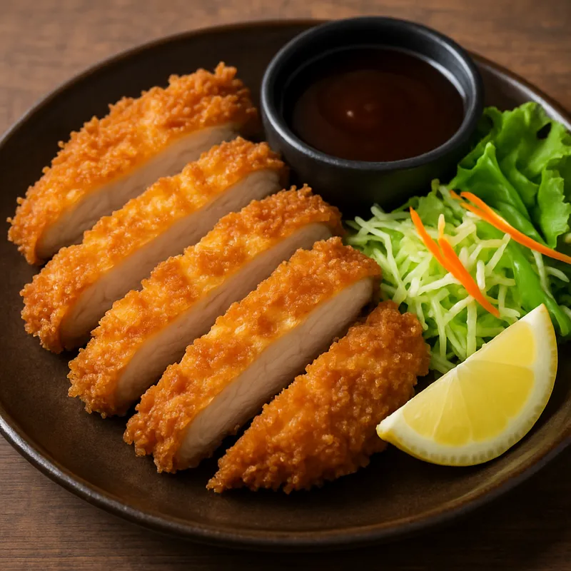 Chicken Katsu (Japanisches paniertes Hähnchen-Schnitzel)