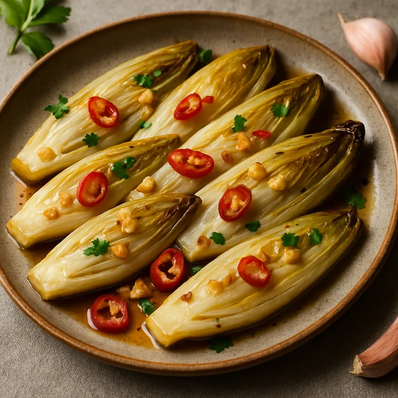 Chicorée mit Knoblauch und Chili