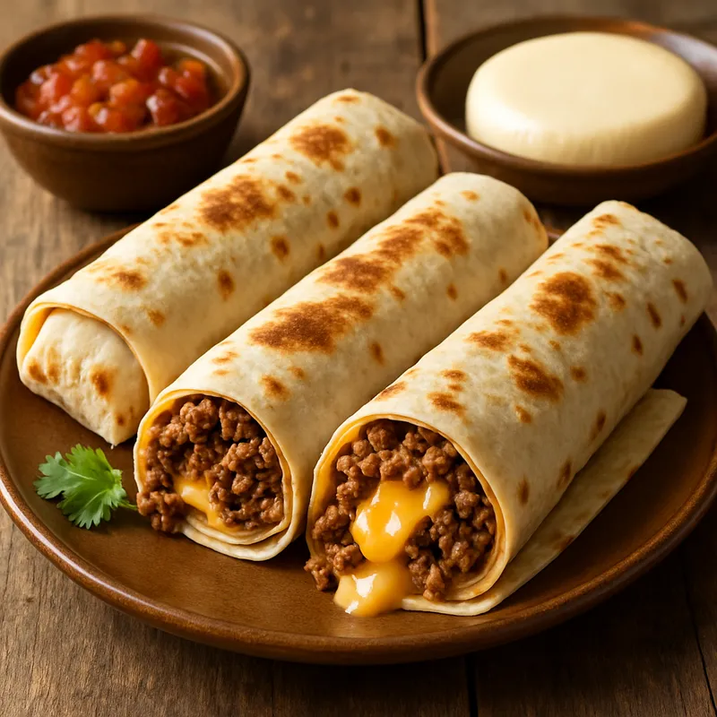 Chihuahua-Burritos mit Asadero-Käse