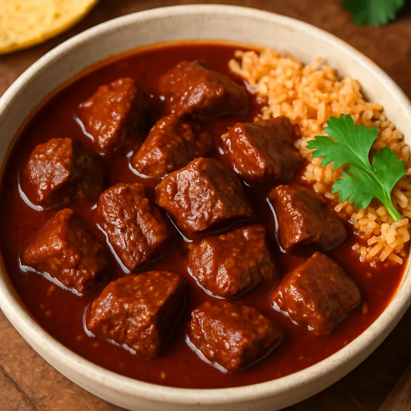 Chile Colorado Rindfleisch