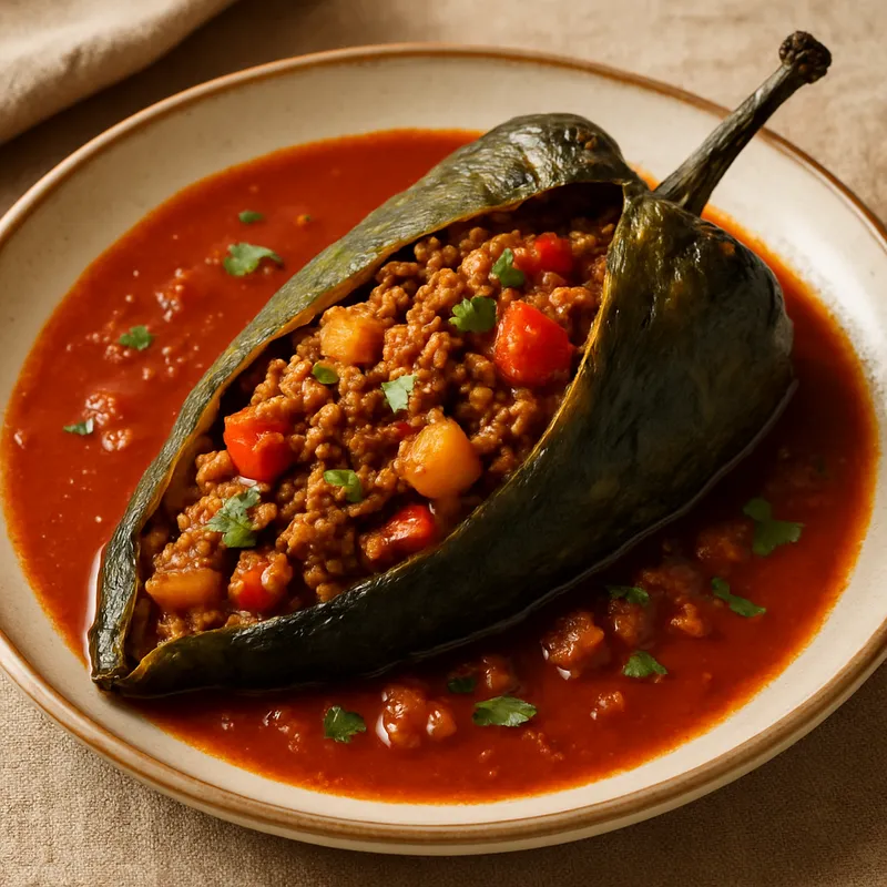 Chile Relleno mit Picadillo