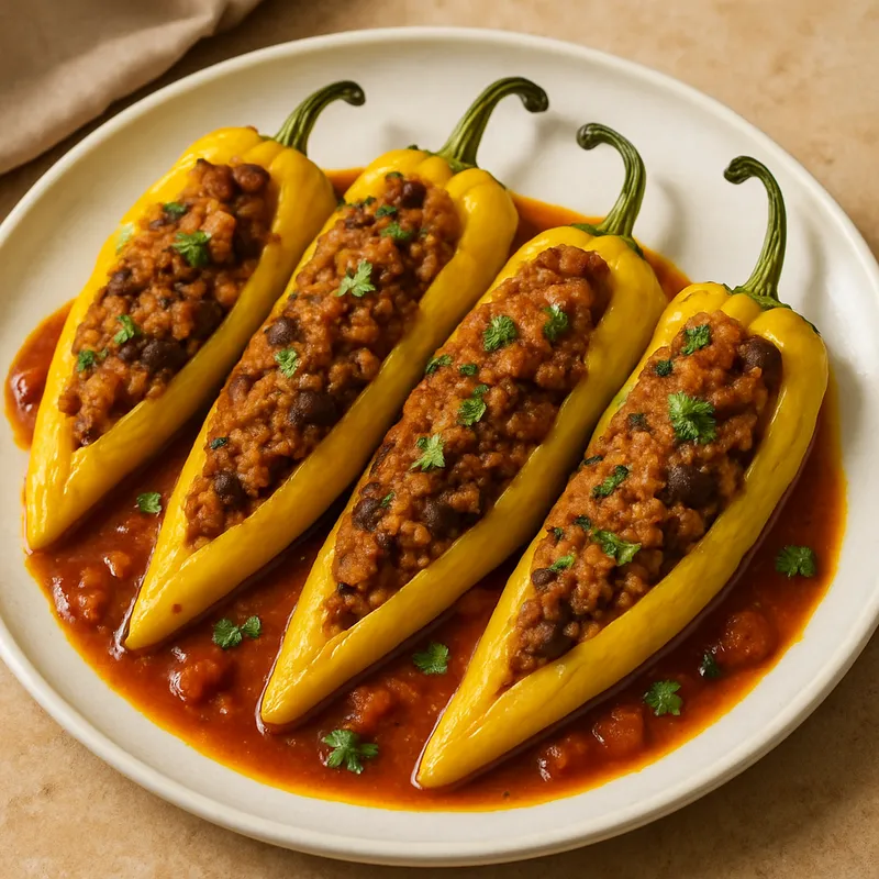 Chiles Güeros Rellenos (Gefüllte gelbe Chilis)