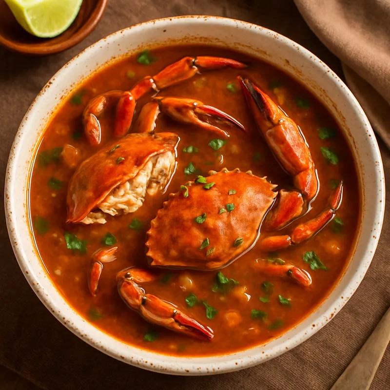 Chilpachole De Jaiba nach Veracruz-Art (Krabbensuppe aus Veracruz)