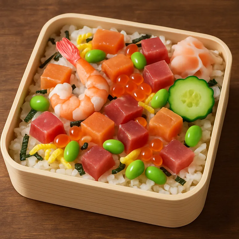 Chirashi Sushi Bento (Gestreuter Sushi Bento)