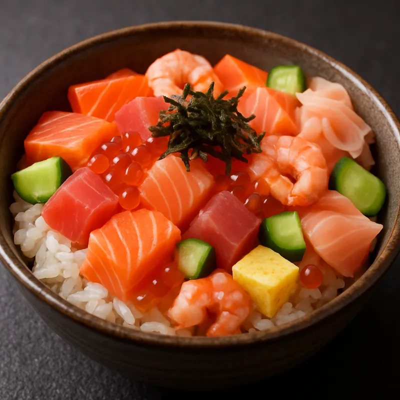 Chirashi Sushi (Gestreuter Sushi)