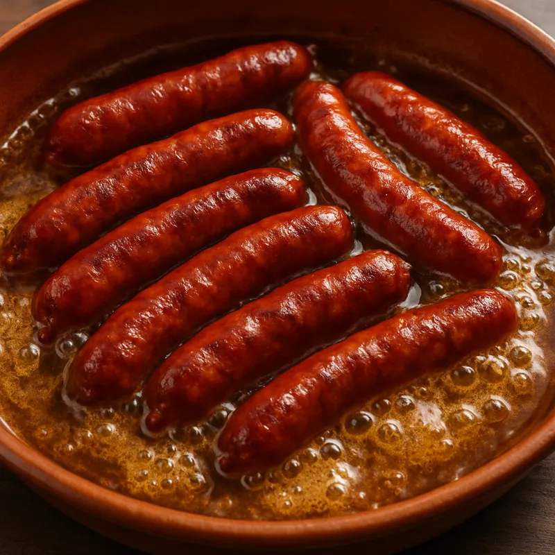Chistorra in Apfelwein (Wurst in Apfelwein)