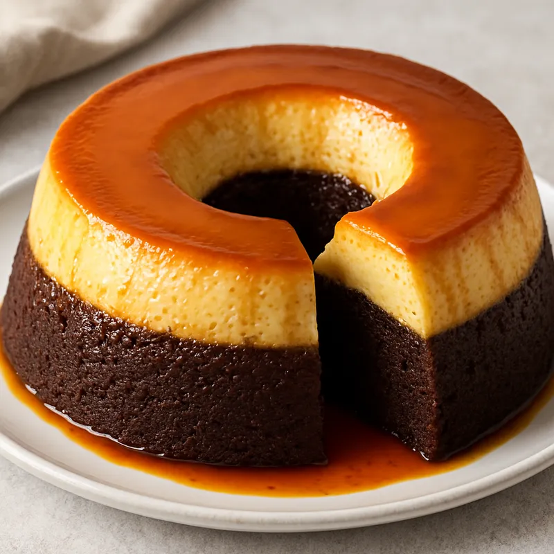 Chocoflan (Schokoladen-Flan-Kuchen)
