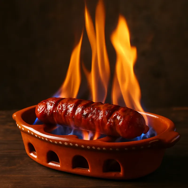 Chouriço Assado (Flambierter portugiesischer Chorizo)