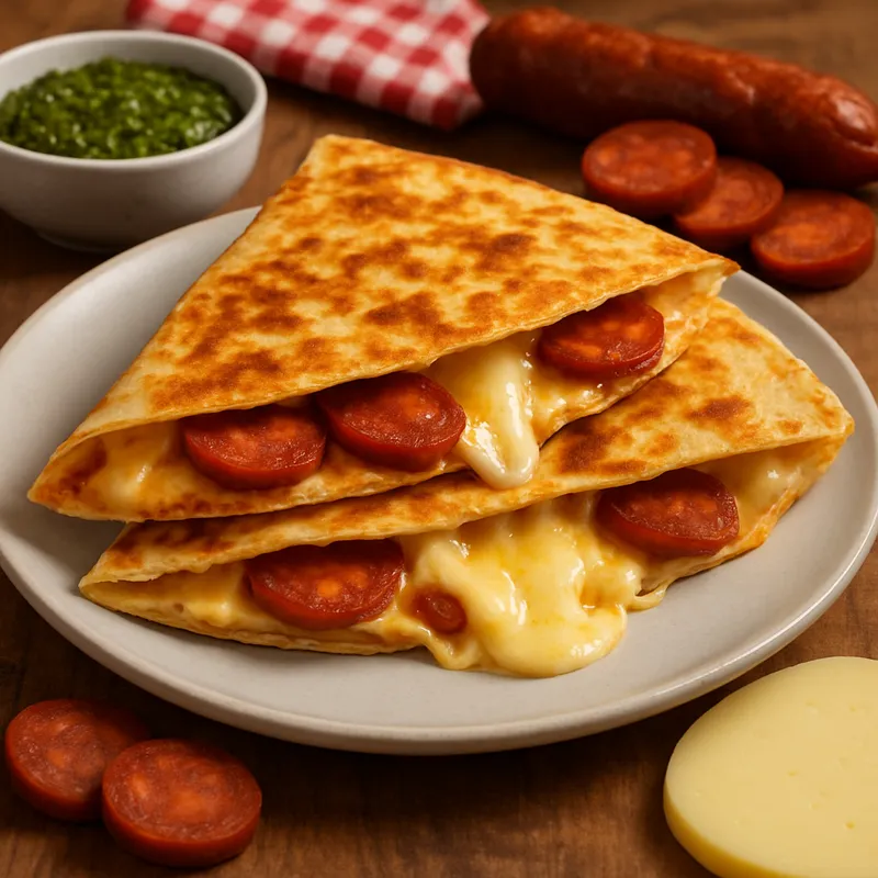 Chouriço-Käse-Quesadilla auf Portugiesische Art