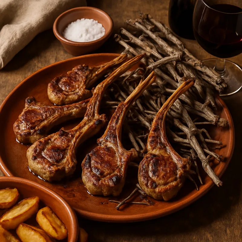 Chuletillas Al Sarmiento Rioja (Lammkoteletts nach Rioja-Art)