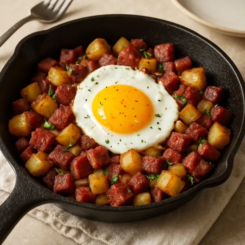 Corned-Beef-Hash-Frühstück