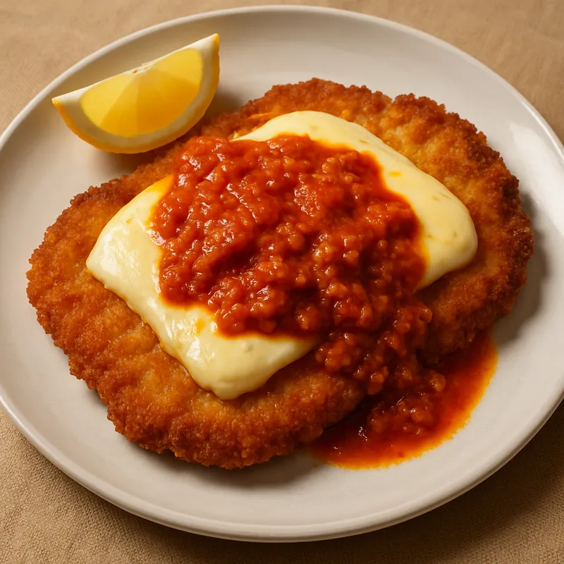 Cotoletta alla Bolognese (Paniertes Kalbsschnitzel auf Bologneser Art)