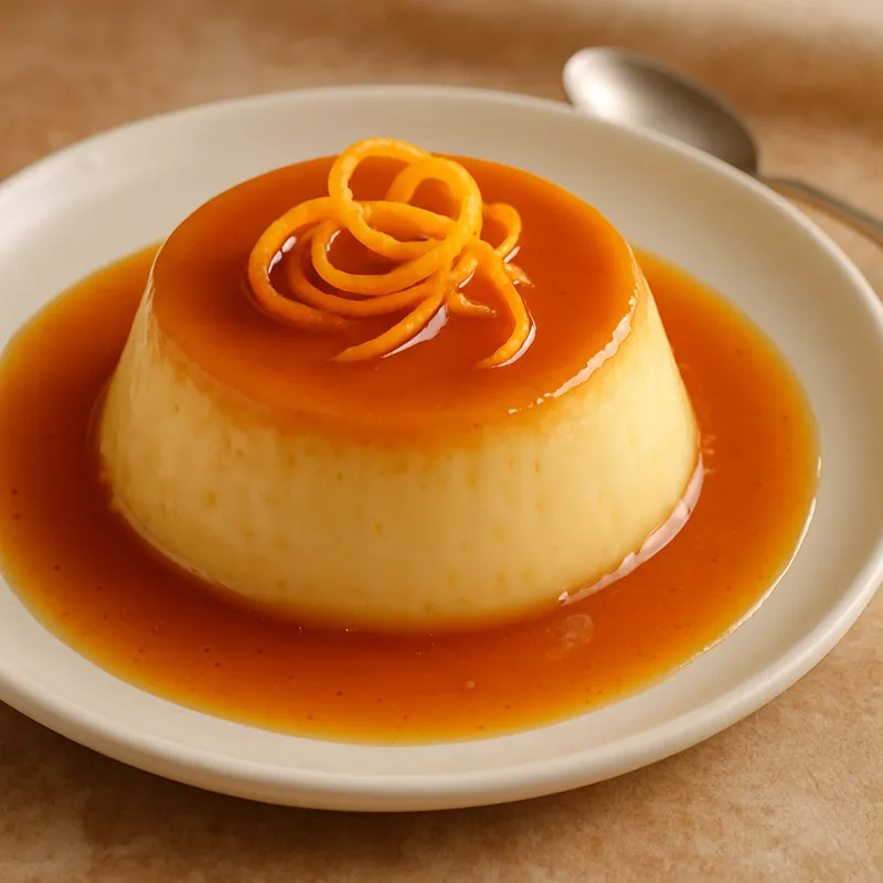 Crème Caramel mit Orangenzeste