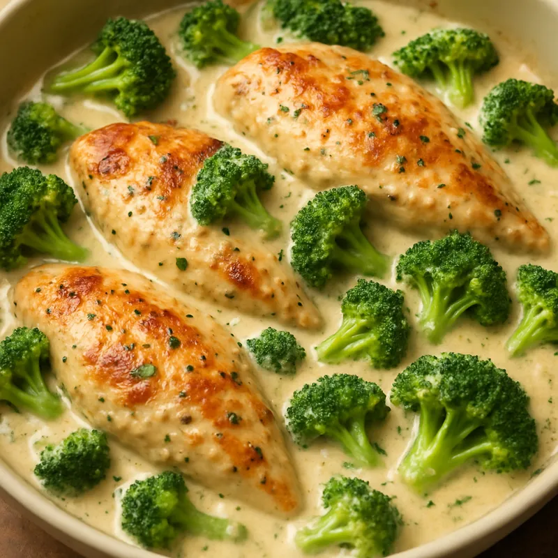 Cremiges Hähnchen mit Brokkoli
