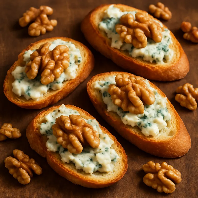 Crostini mit Gorgonzola und Walnüssen