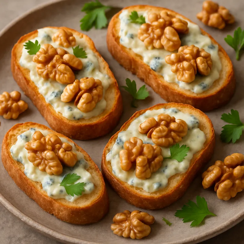 Crostini mit Gorgonzola und Walnüssen