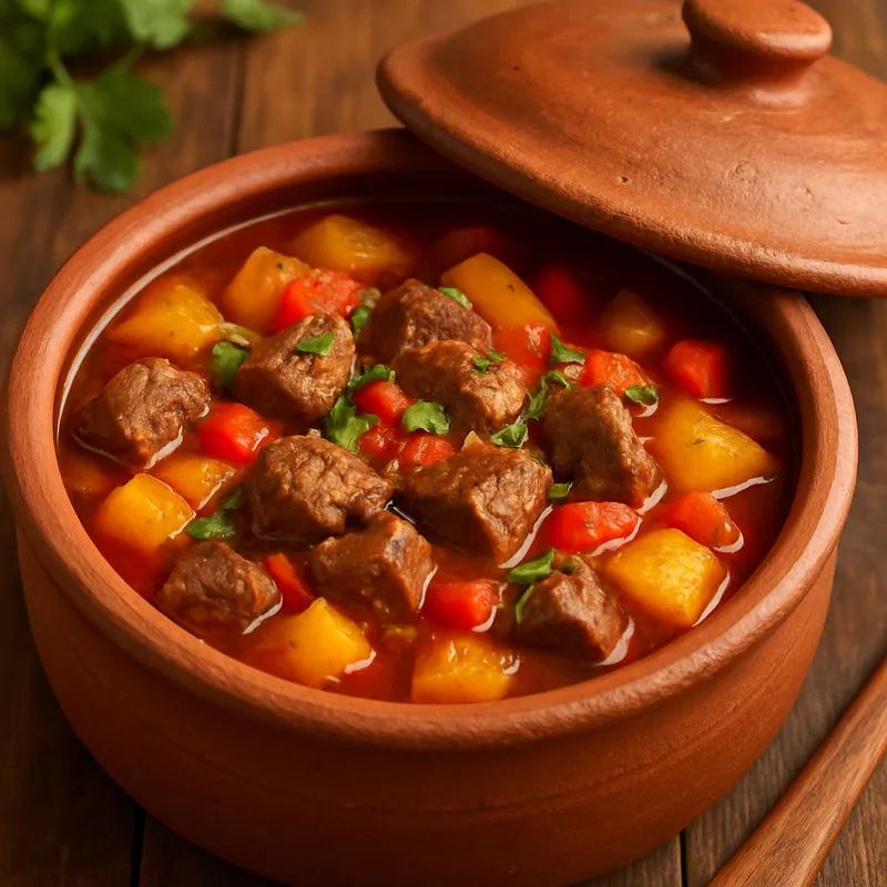 Dana Güveç (Kalbfleisch-Tontopf-Eintopf)