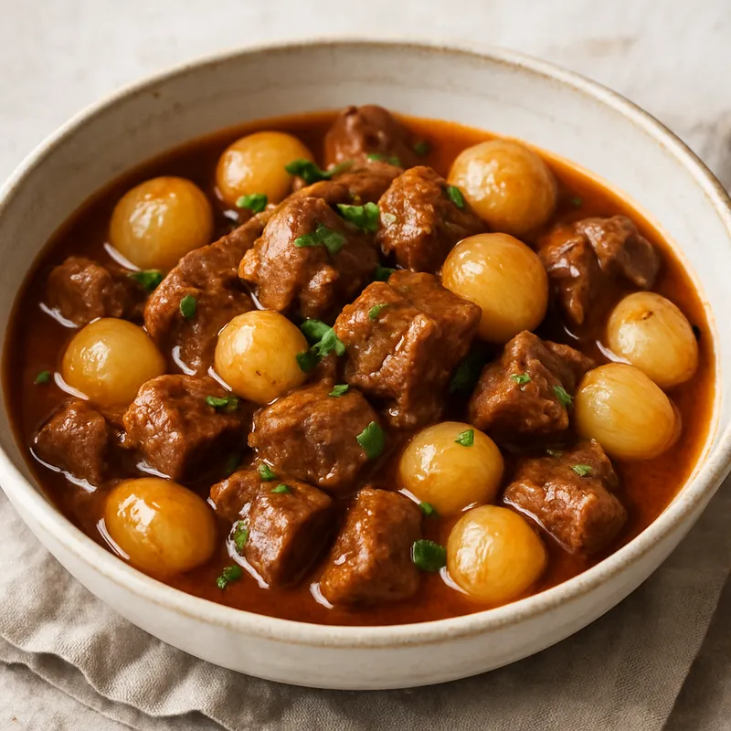 Dana Yahni (Kalbfleischeintopf mit Zwiebeln)