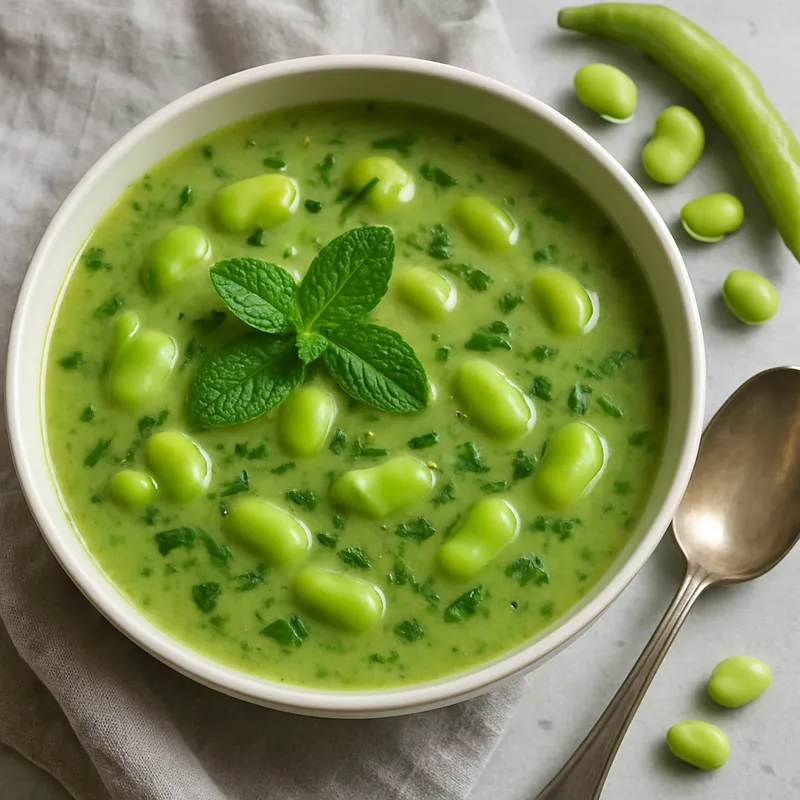 Dicke-Bohnen-Minz-Suppe