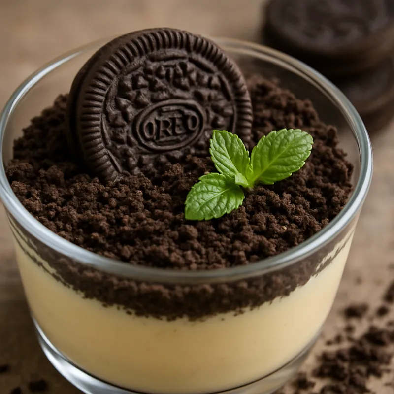 Dirt Cake mit Oreo und Pudding
