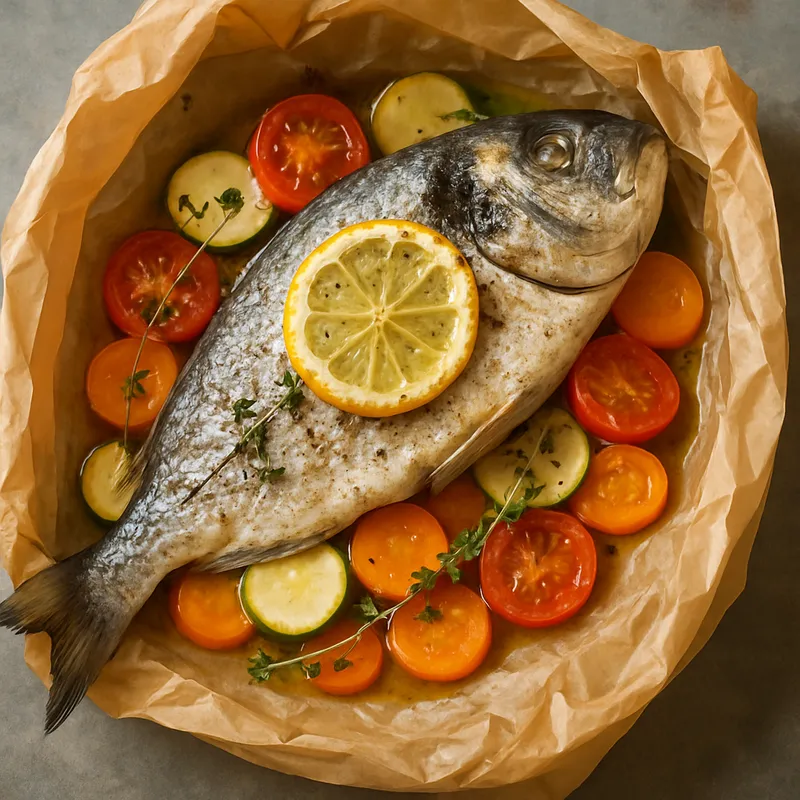 Dorade en Papillote (Dorade im Backpapier gegart)