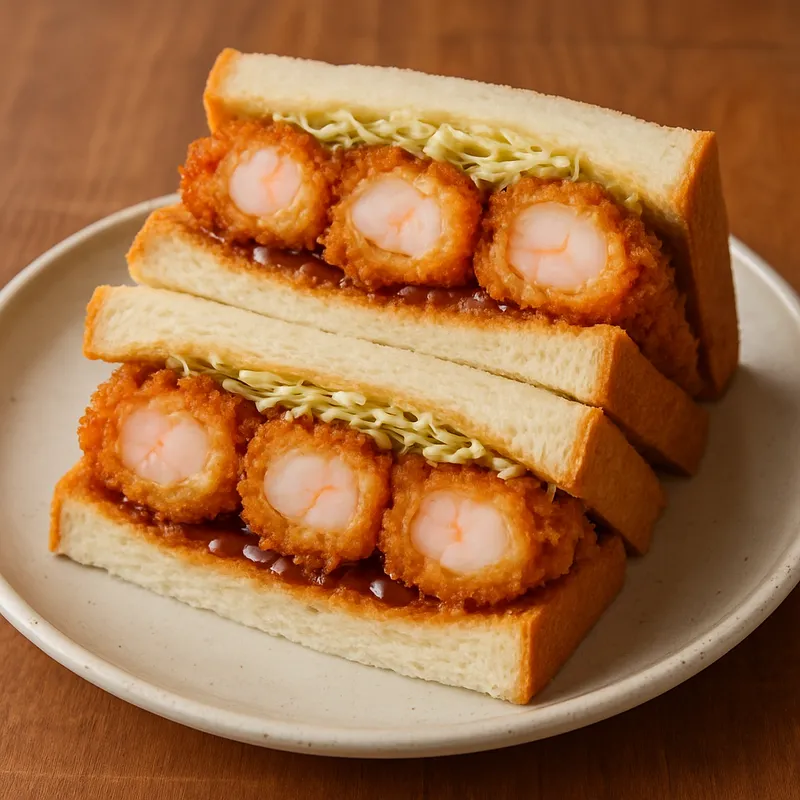 Ebi Fry Sandwich (Japanisches Sandwich mit frittierter Garnele)