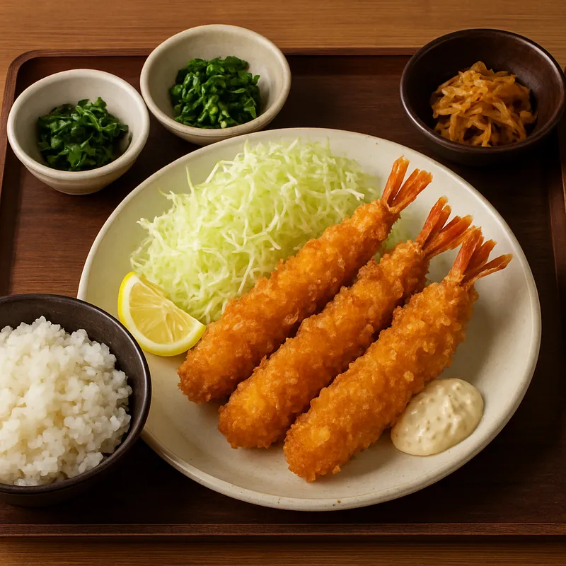 Ebi Fry Teishoku (Garnelen-Menü)