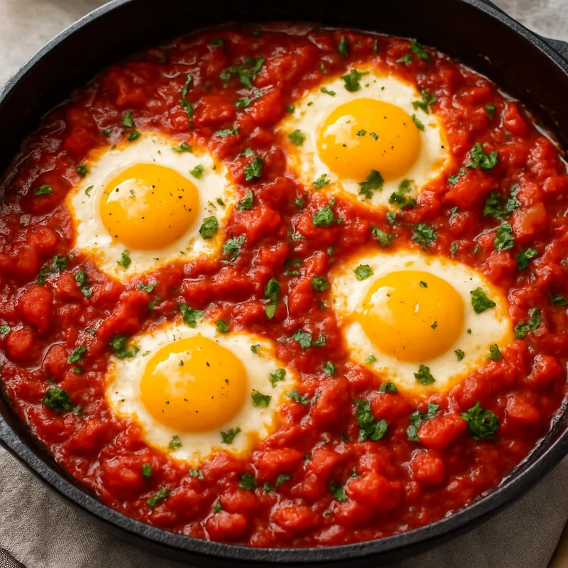 Eier in Tomatensauce