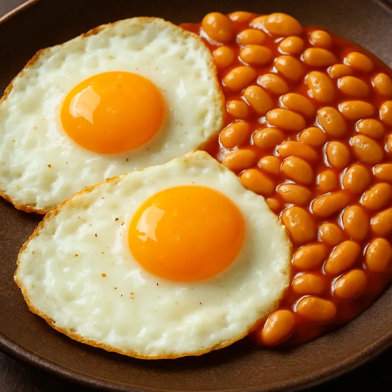 Eier mit Bohnen