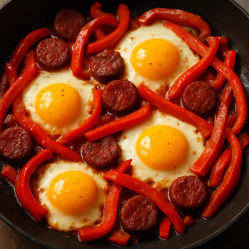 Eier mit Chorizo und Paprika