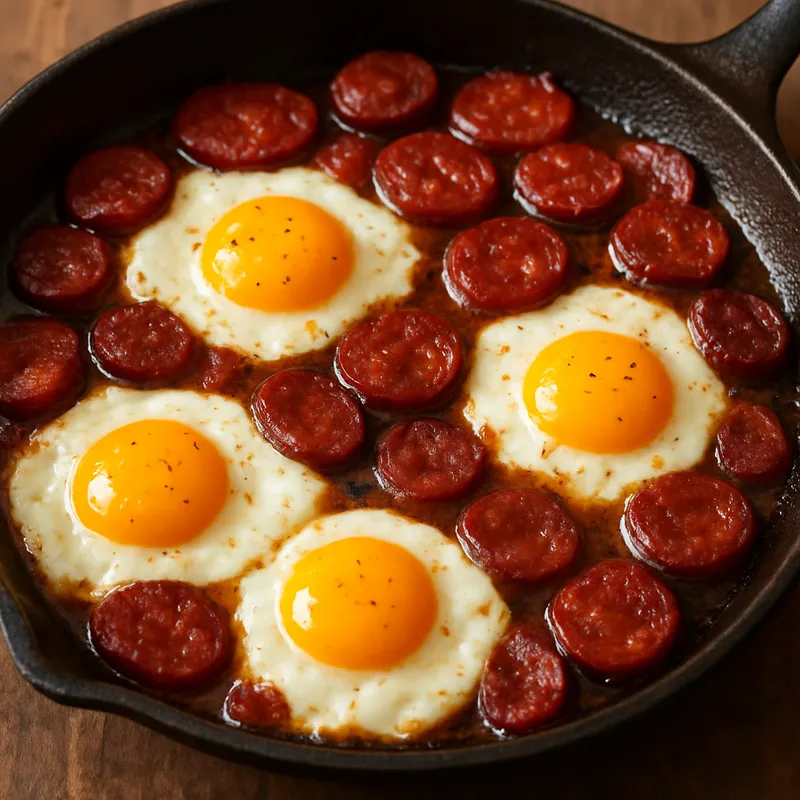 Eier mit Chouriço (Portugiesische Wurst)