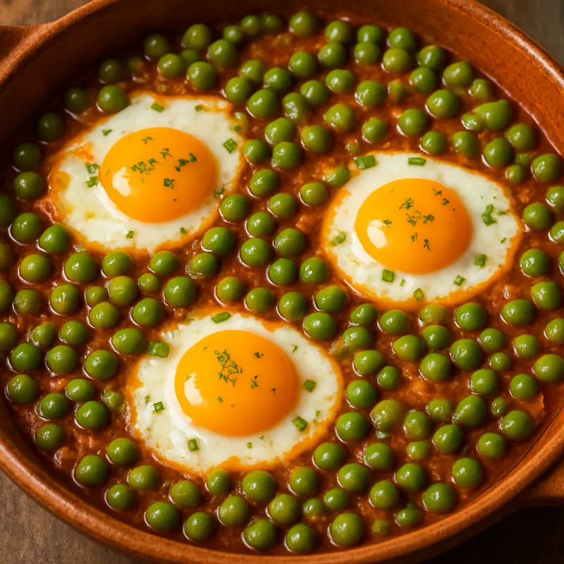 Eier mit Erbsen auf portugiesische Art