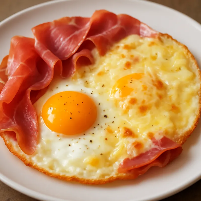 Eier mit Presunto und Käse