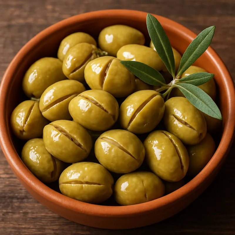 Eingeknackte grüne Oliven (Yesil Zeytin Kirma)