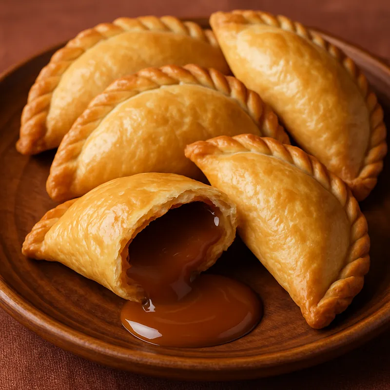 Empanadas mit Cajeta (Mexikanische Blätterteigtaschen mit Ziegenmilchkaramell)