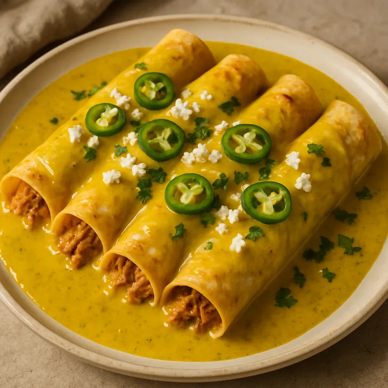 Enchiladas mit gelber Mole-Sauce