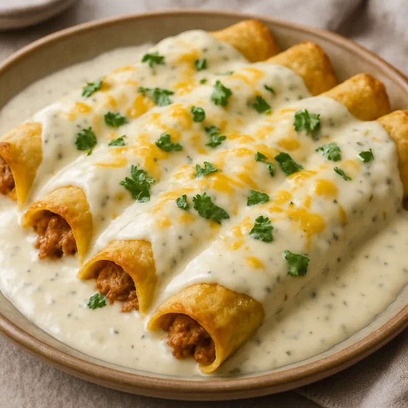 Enchiladas mit Sauerrahmsauce