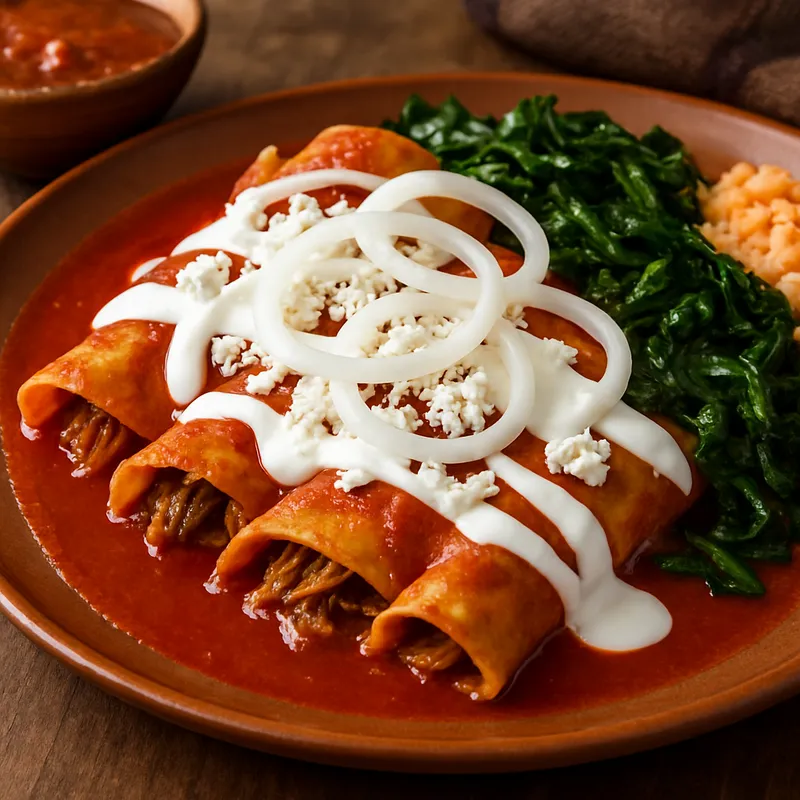 Enchiladas Oaxaqueñas (Enchiladas nach Oaxacan-Art)