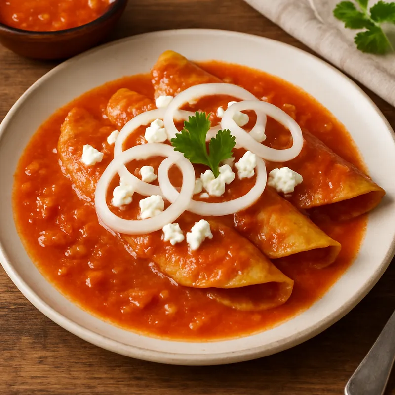 Entomatadas (Tortillas in Tomatensoße)