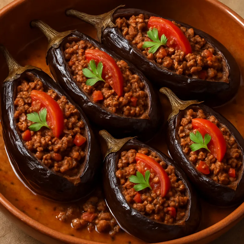 Etli Patlican Dolma (Gefüllte Auberginen mit Fleisch)