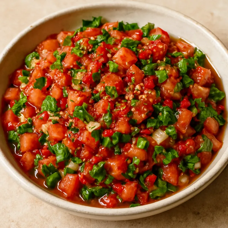 Ezme Salatasi (Gehackter scharfer Salat)