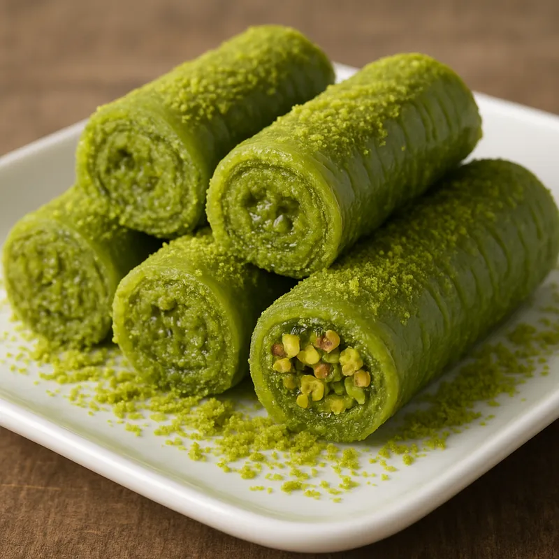 Fıstıklı Sarma (Gerolltes Pistaziengebäck)