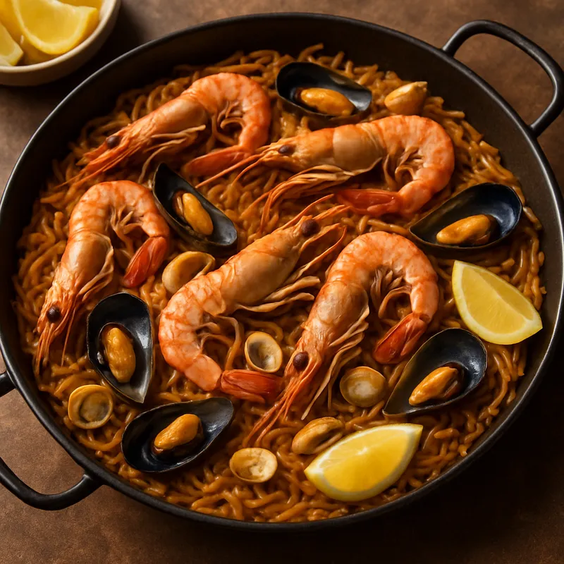 Fideua de Mariscos (Meeresfrüchte-Fideuà)