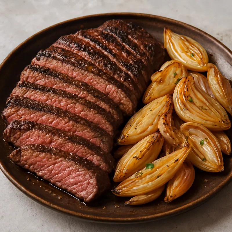 Flanksteak mit Schalotten