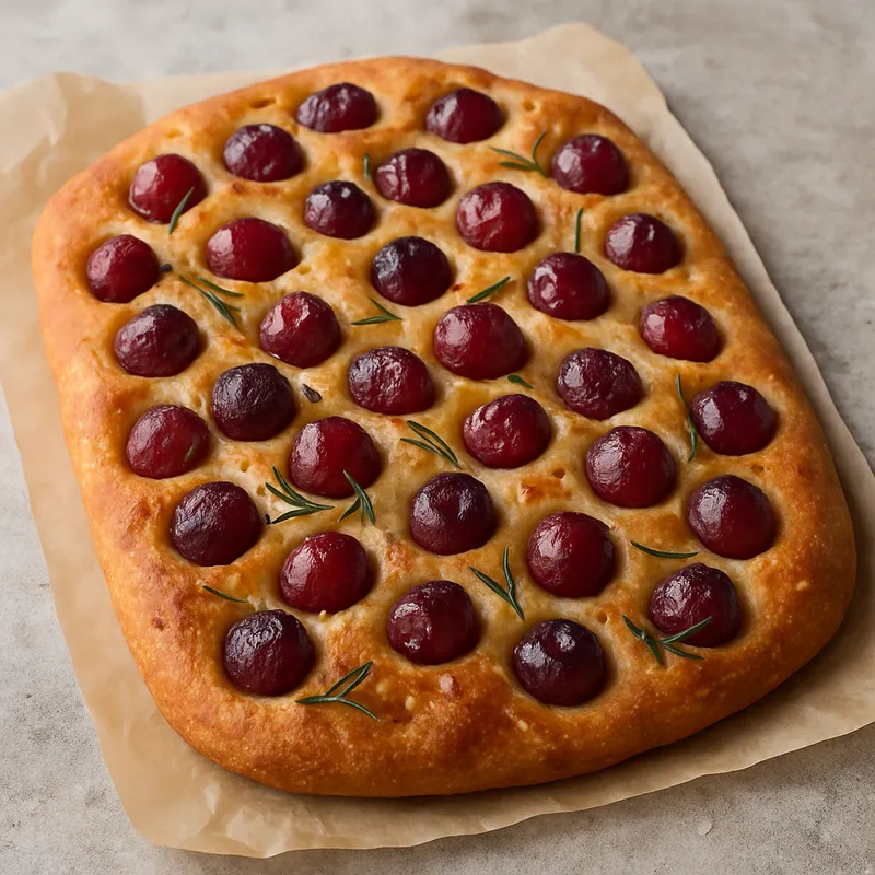 Focaccia mit Trauben
