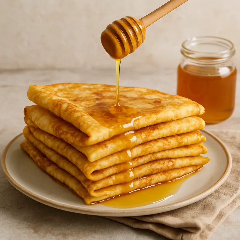 Frisuelos mit Honig (Asturische Crêpes mit Honig)