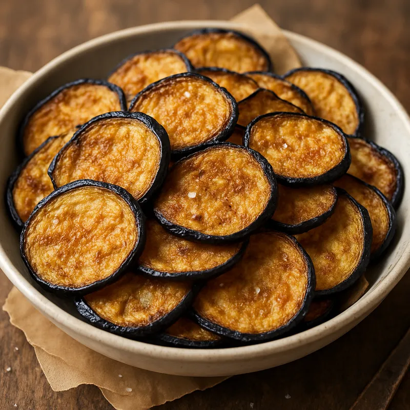 Frittierte Auberginen-Chips