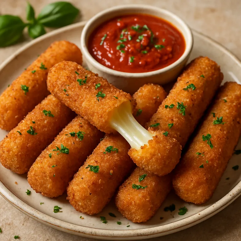 Frittierte Mozzarella-Sticks auf Italienische Art